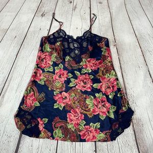 Vintage Victoria's Secret Floral Satin Slip Nightie Size L Sexy